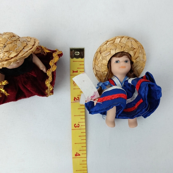 Vintage Cameo Kids Miniature Porcelain Dolls Set of 2, 3 Inches - Picture 4 of 6